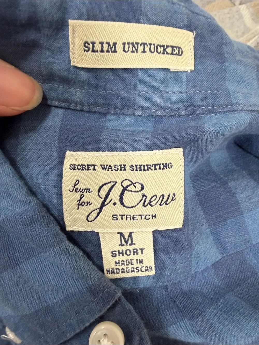 J. Crew Light Blue Check Casual Button-Down Shirt